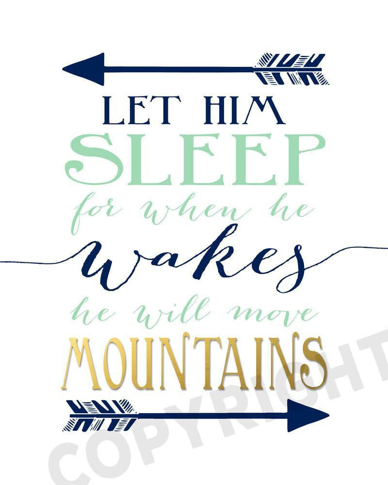 Wall and Wonder Wall Prints Nursery Print Set, And though he be but little, Let him sleep