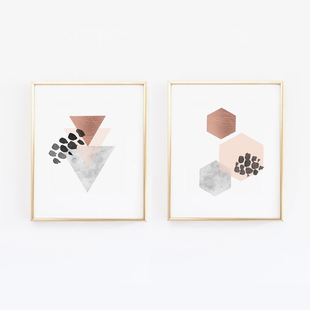 Wall and Wonder Wall Prints Scandinavian Copper Wall Art - Set of Two