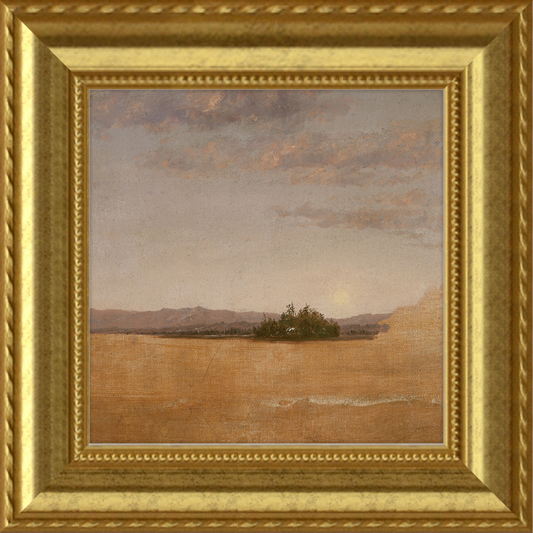 Beige Field - Small 6x6 Gold Vintage Framed Art