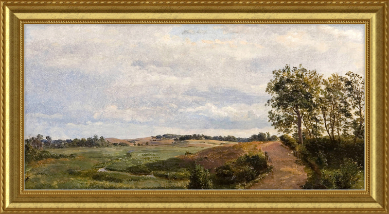 Vintage Framed Art - Road Across the Hills