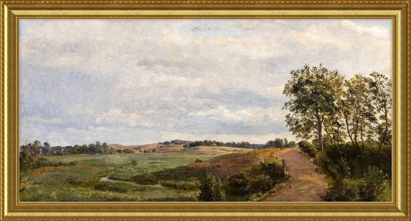 Vintage Framed Art - Road Across the Hills