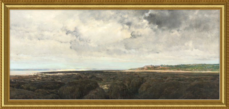 Cliff Side - Long Vintage Landscape Framed Art