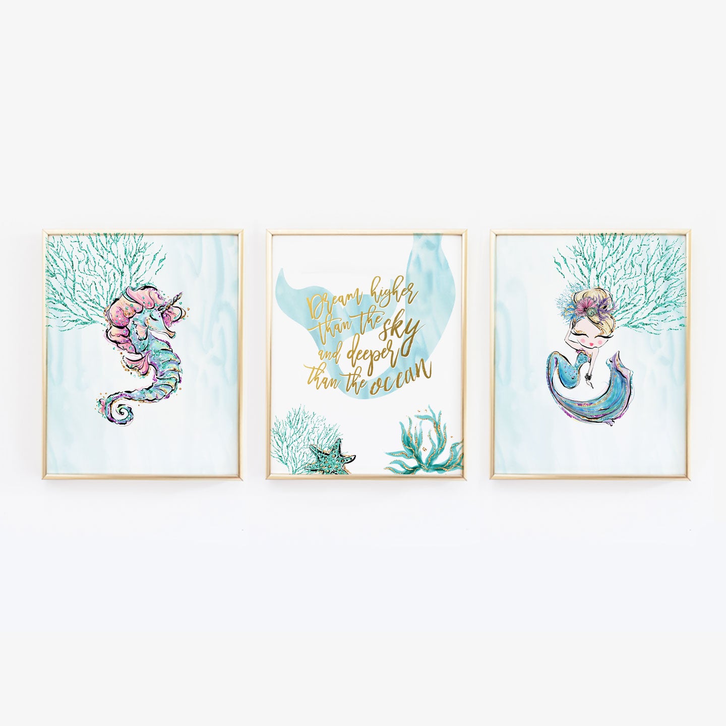 Mermaid Nursery Gallery Wall Art
