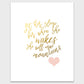 And though she be but little - Let her sleep - Blush and Gold Nursery Print  - Set of 2