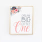 Dream Big Little One Print - Floral navy pink - Wall Prints