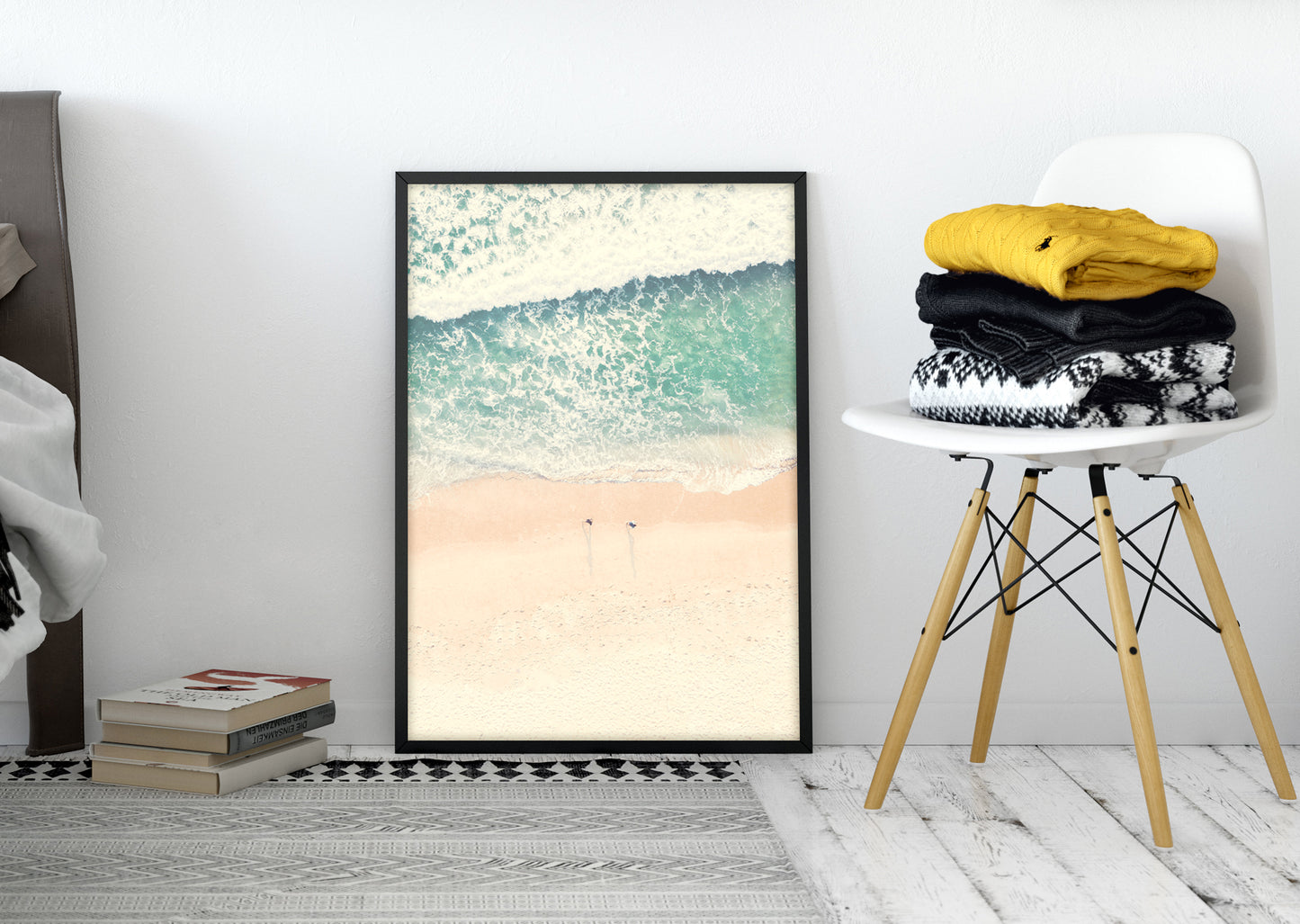 Ariel Beach Waves Wall Art Poster