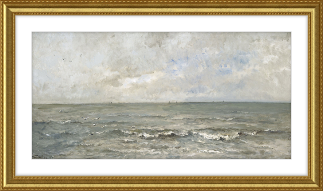 Rough Water and Clouds  - 24x12