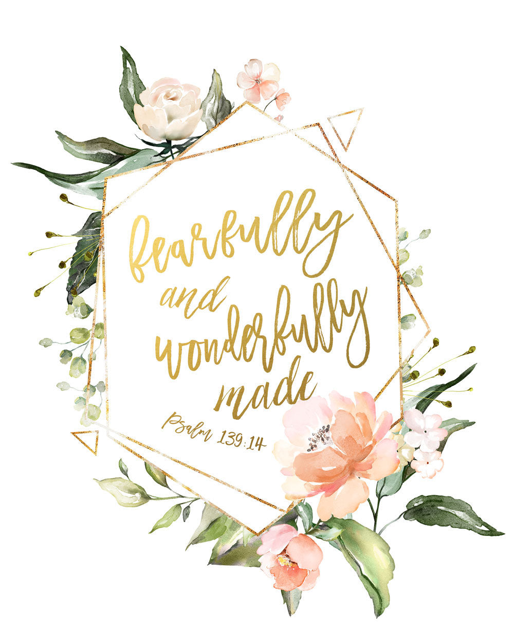 Fearfully and Wonderfully Made Wall Print - Christian Nursery Art Decor