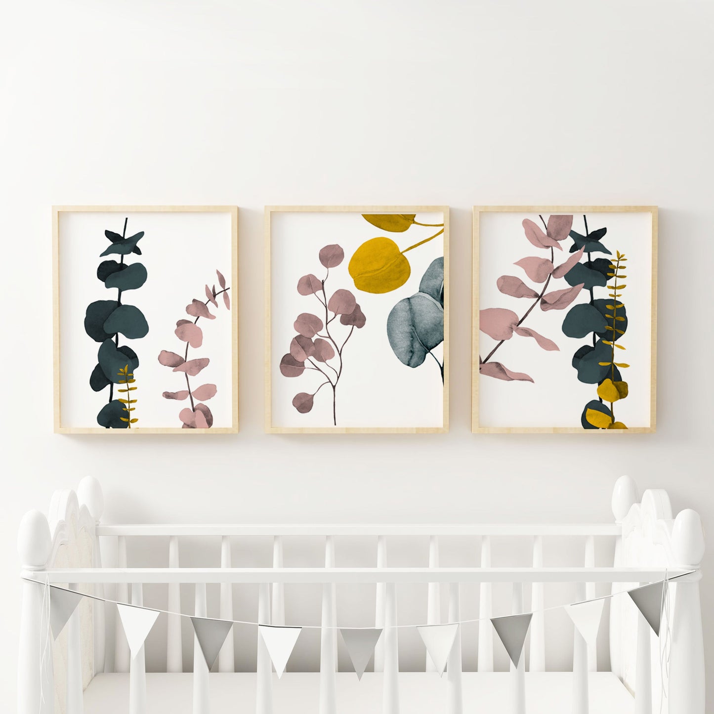 Eucalyptus Abstract Wall Art in White