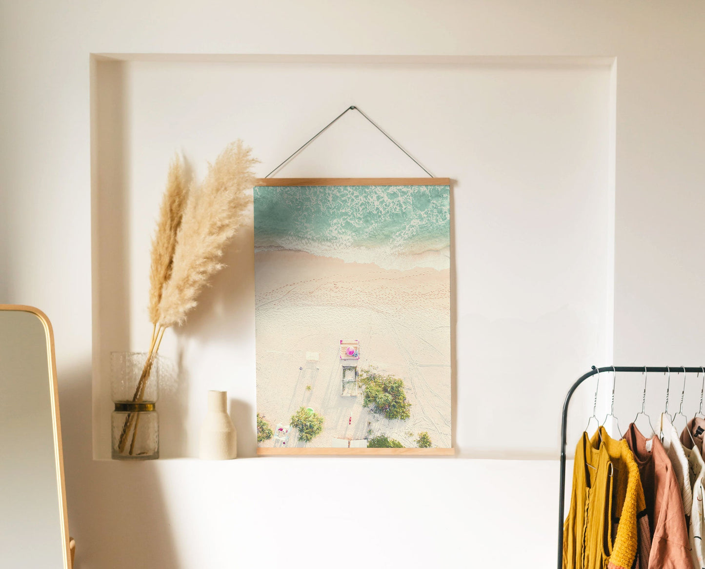 Ariel Beach With Tent Wall Art Poster