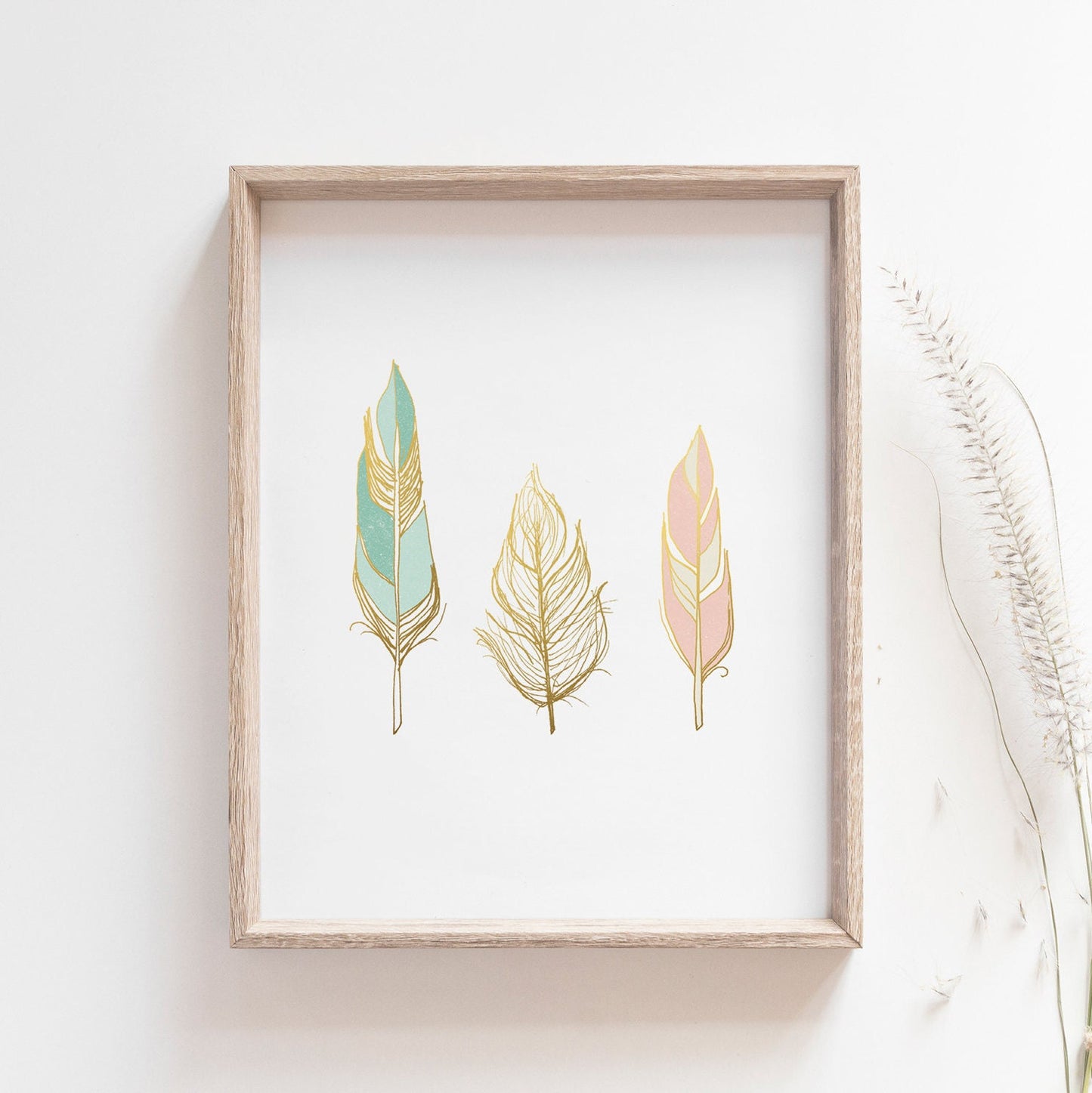 Feathers wall art print 