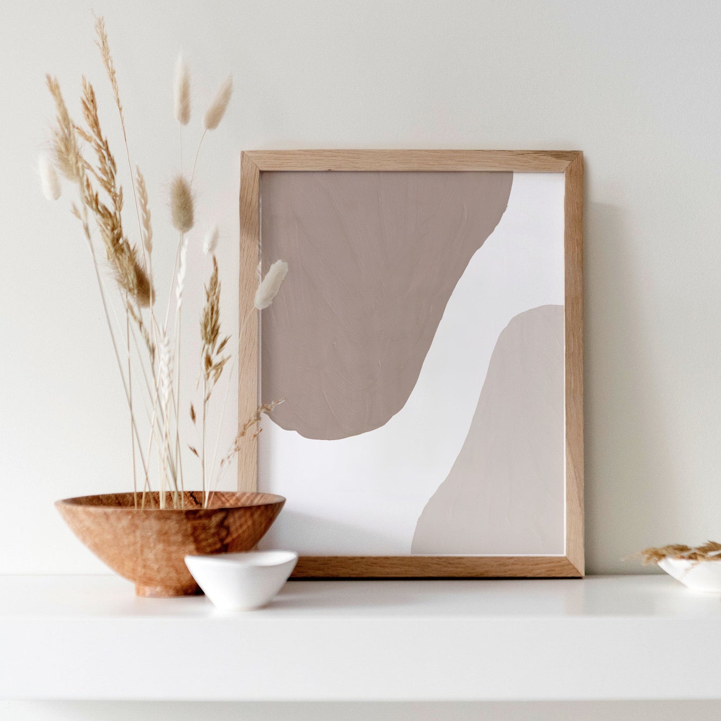 Abstract Modern Art - Sand Stone Neutral Shapes - Livingroom Bedroom Art Printable Download - Sand Beige Pink Brown