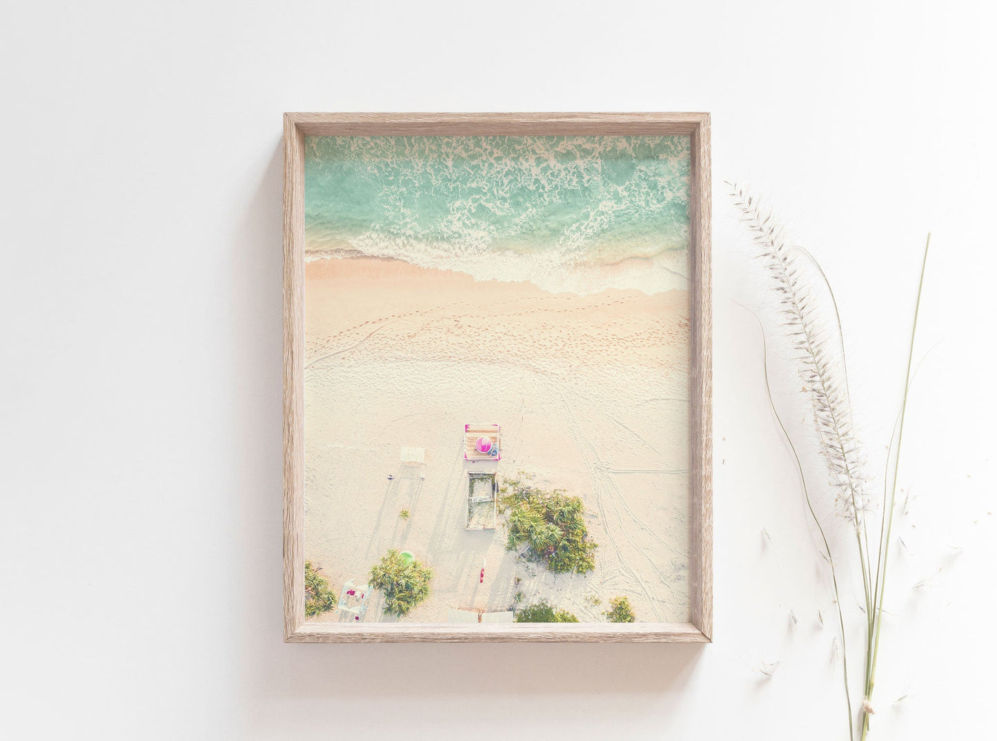 Ariel Beach With Tent Wall Art Poster