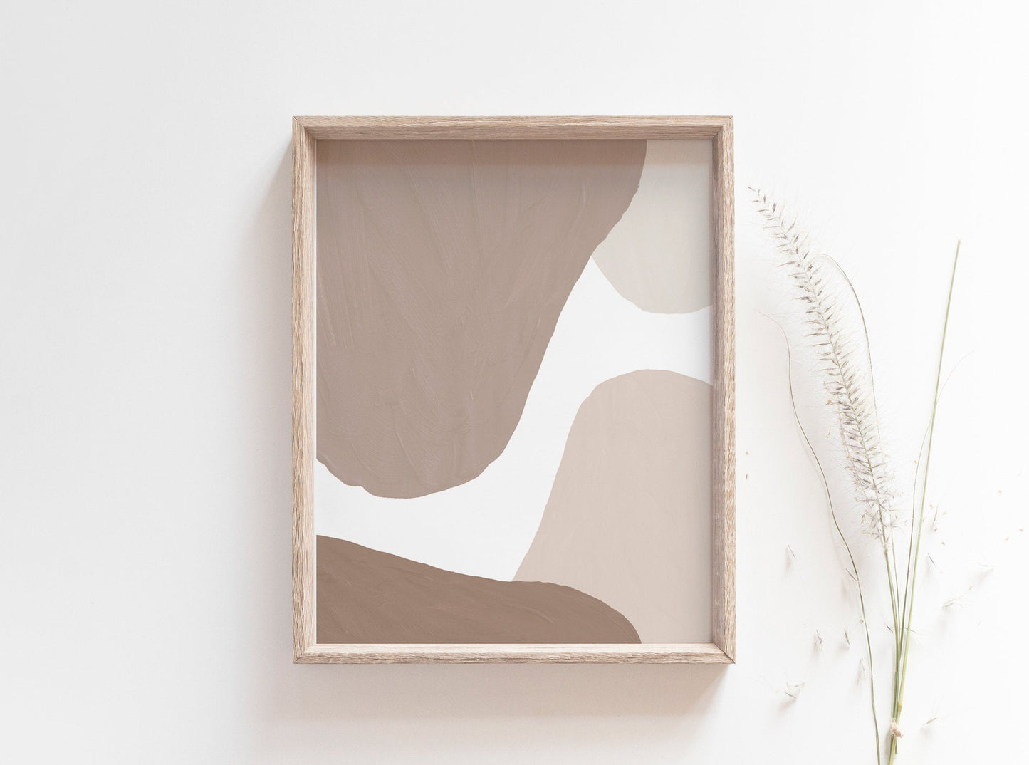 Large Abstract Modern Art - Neutral Abstract Shapes - Master Bedroom Instant Printable Download - Sand Beige Pink Brown - Print from Home