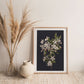 Flowers Vintage Wall Art - Printed and Shipped Reproduction - Dark Moody Modern Bedroom Floral Wall Prints
