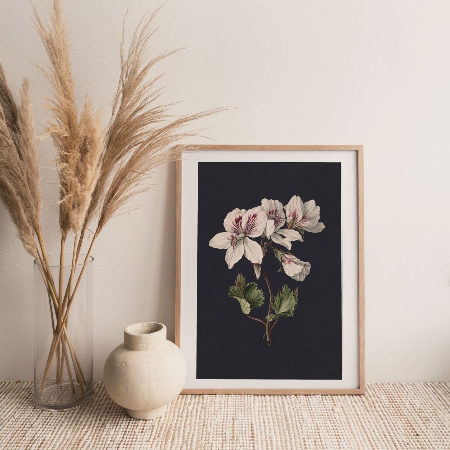 Vintage Floral Wall Art - Dark Modern Bedroom Flowers Wall Prints - Printed and Shipped Reproduction -