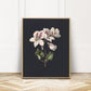Vintage Floral Wall Art - Dark Modern Bedroom Flowers Wall Prints - Printed and Shipped Reproduction -
