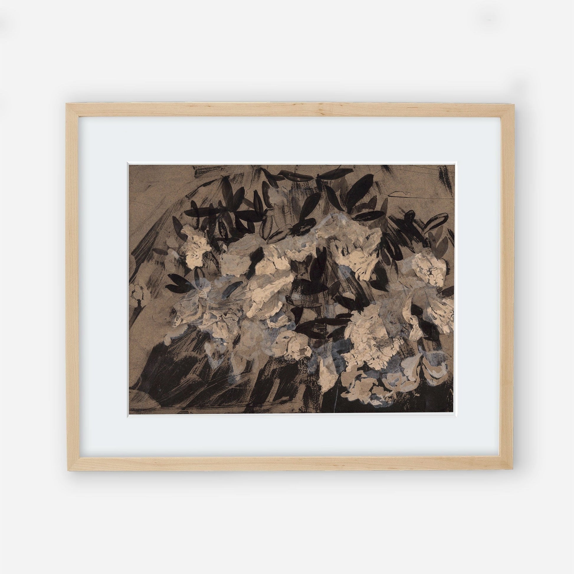 Flowers 2 Vintage Floral Wall Art - Dark Floral Bedroom Wall Print Poster - Printed and Shipped Reproduction - Oversize prints