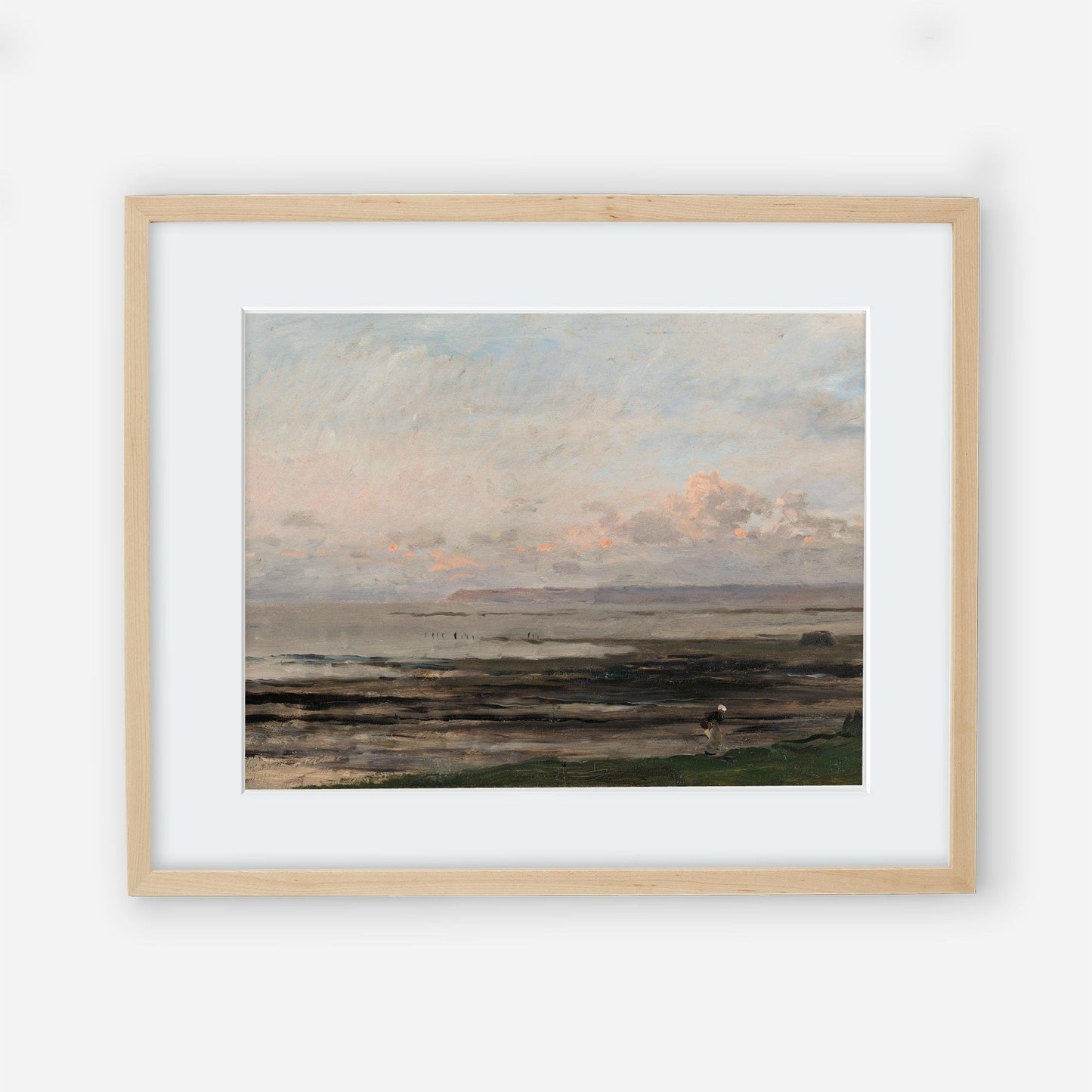 Vintage Shoreline Seascape Coastal Wall Art Farmhouse Painting - Printed and Shipped Reproduction - Oversize Vintage Artwork