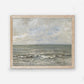 Rough Water and Sky Vintage Coastal Wall Art Farmhouse Oil Painting Replica