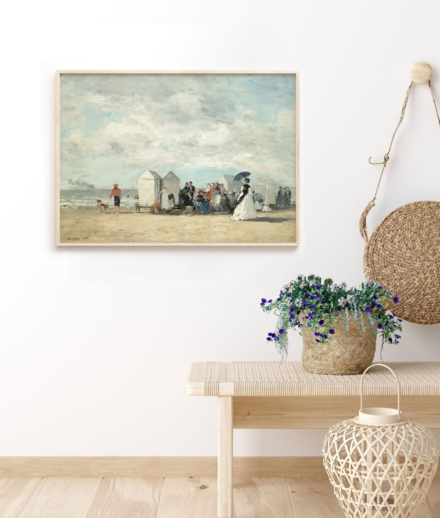 Vintage Coastal Beach Wall Art - Farmhouse Oil Painting Replica - Printed and shipped to you on fine art paper