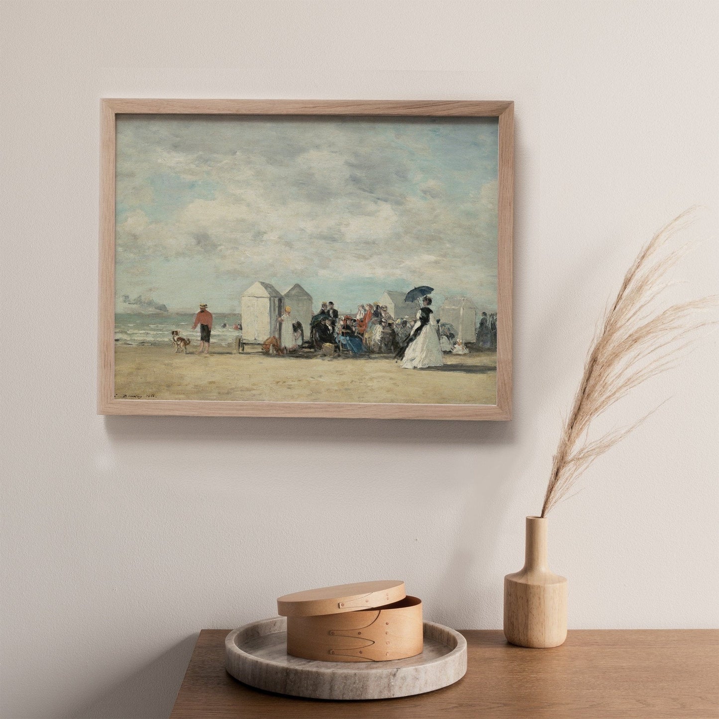 Vintage Coastal Beach Wall Art - Farmhouse Oil Painting Replica - Printed and shipped to you on fine art paper