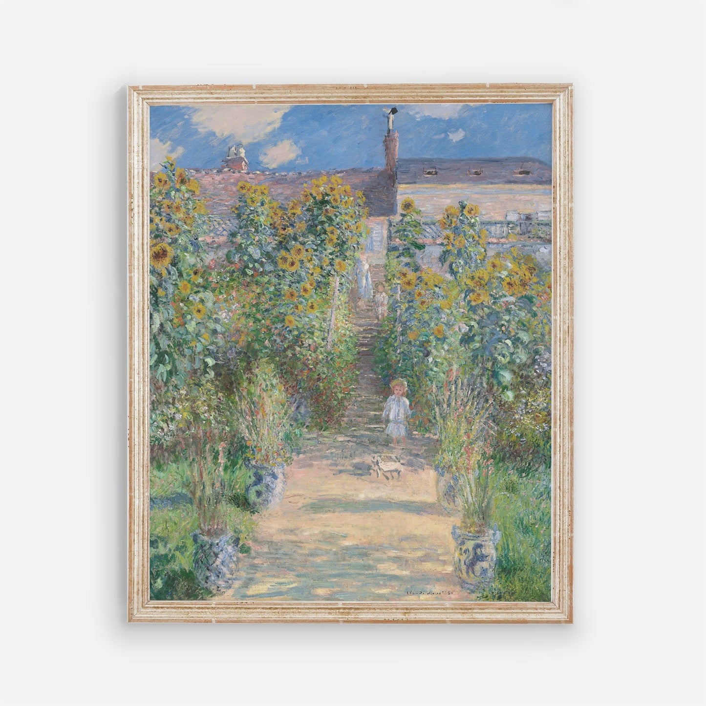 Claude Monet Vintage Floral Scene Wall Print - Farmhouse Decor - Printed on fine art paper and shipped to you