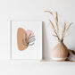 Simplistic Modern Print - Pink and Beige Abstract Leaf Artwork - Earthy Neutral Tones - Bedroom Wall Prints