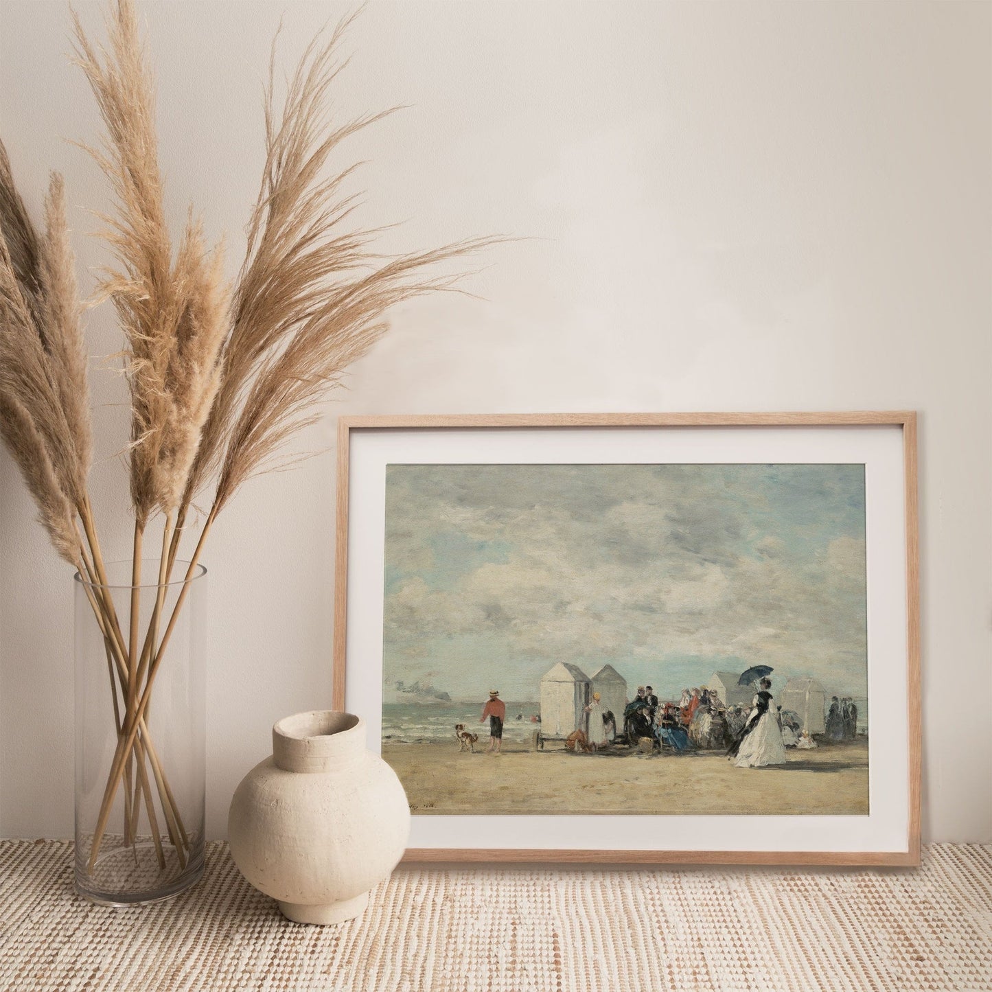 Vintage Coastal Beach Wall Art - Farmhouse Oil Painting Replica - Printed and shipped to you on fine art paper