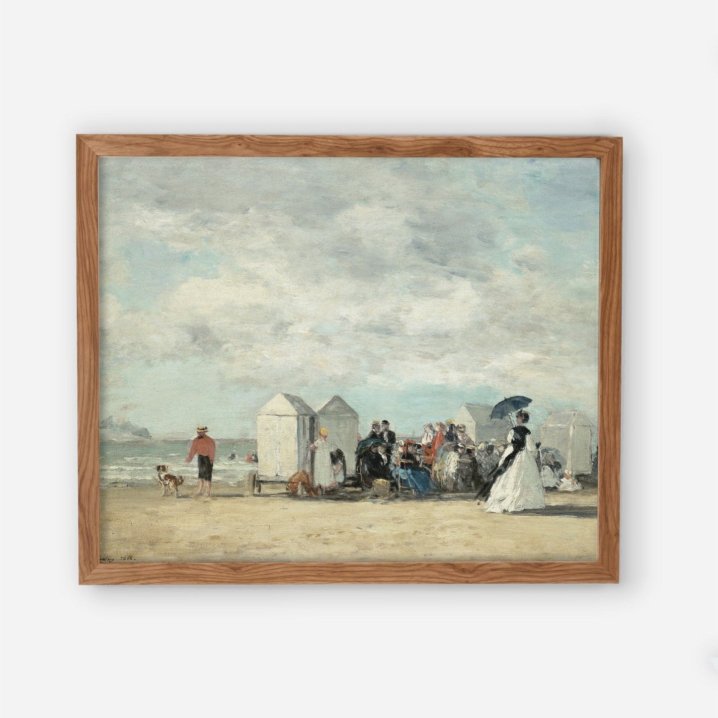 Vintage Coastal Beach Wall Art - Farmhouse Oil Painting Replica - Printed and shipped to you on fine art paper