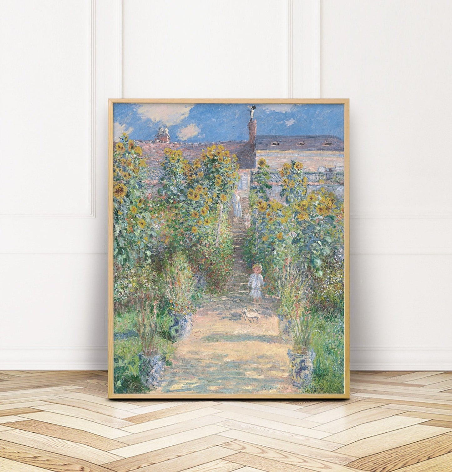 Claude Monet Vintage Floral Scene Wall Print - Farmhouse Decor - Printed on fine art paper and shipped to you