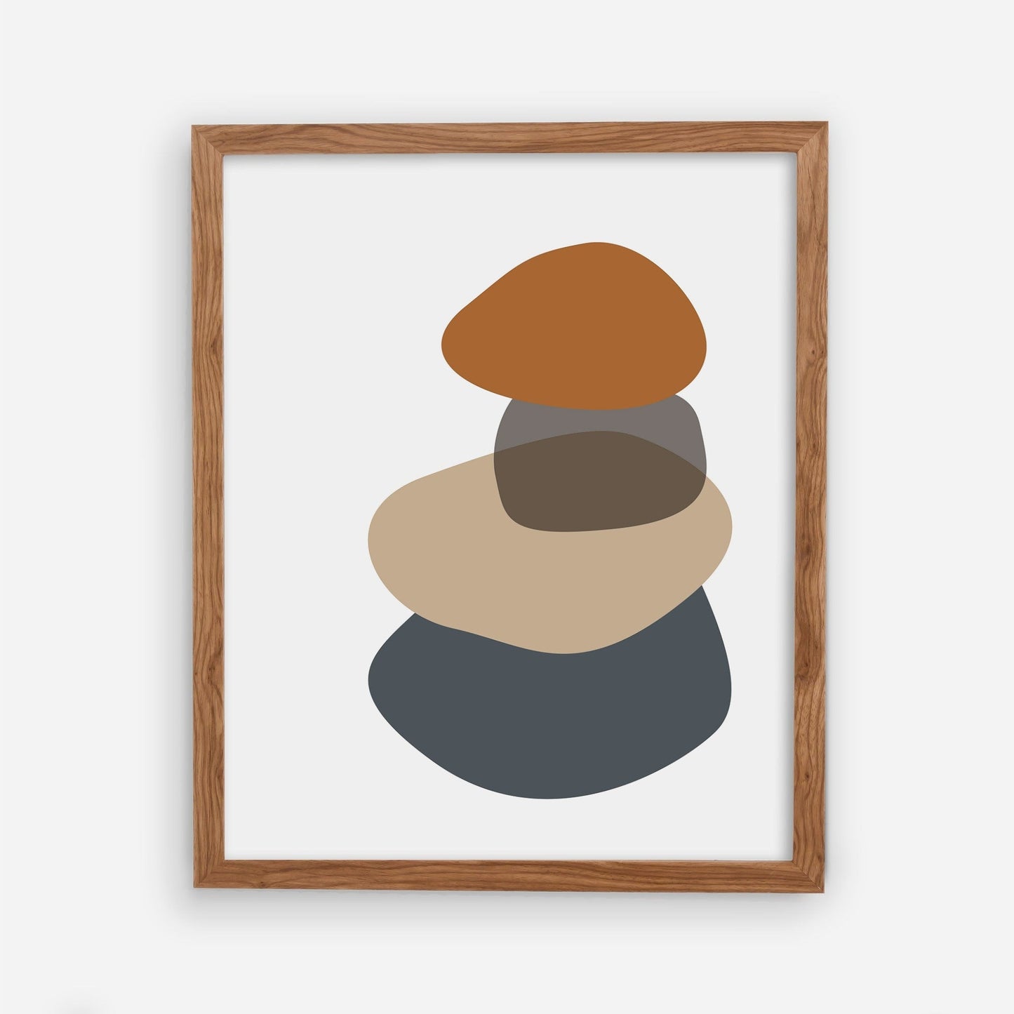 Mid-Century Modern Abstract Wall Art - Oversized Art - Caramel Brown Terracotta Gray Beige - Change Colors Available