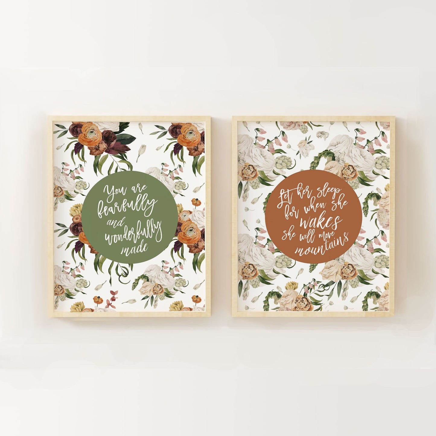 Neutral Floral Pattern Wall Art 