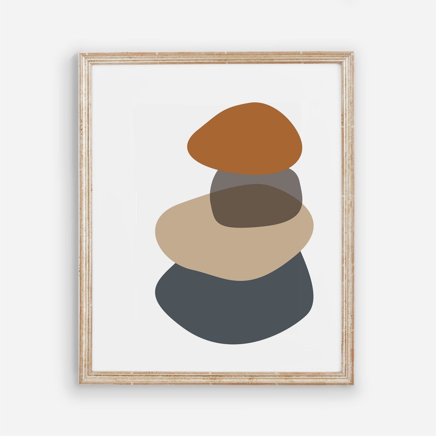 Mid-Century Modern Abstract Wall Art - Oversized Art - Caramel Brown Terracotta Gray Beige - Change Colors Available