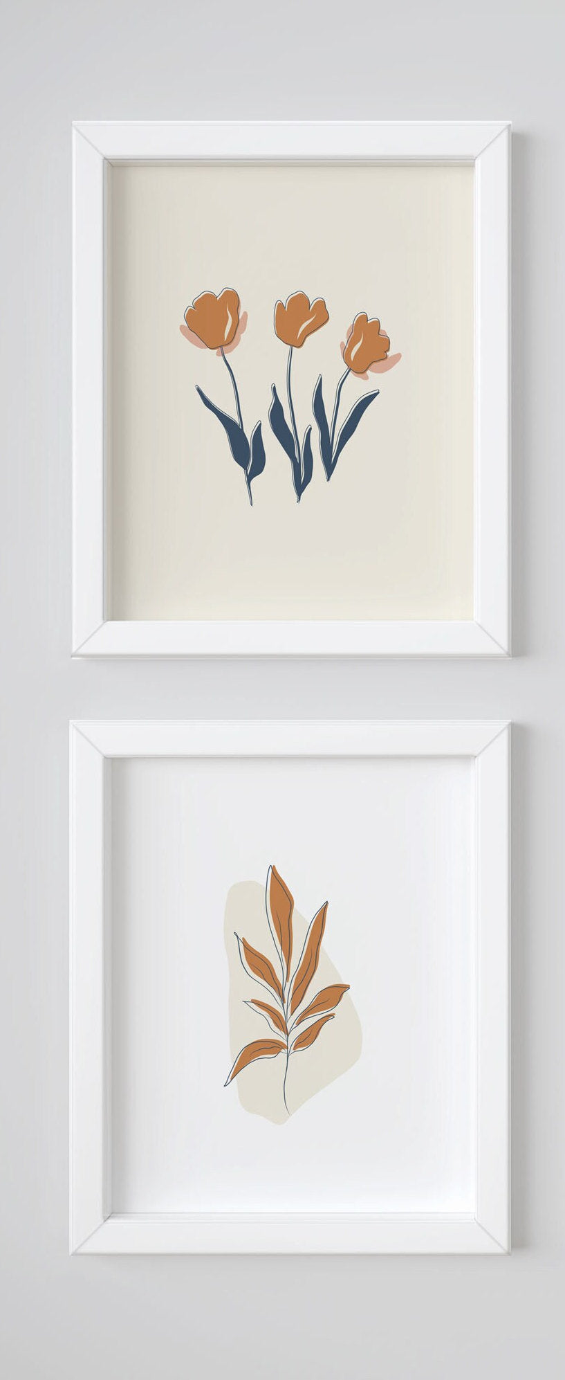 Set of Two Floral Wall Prints