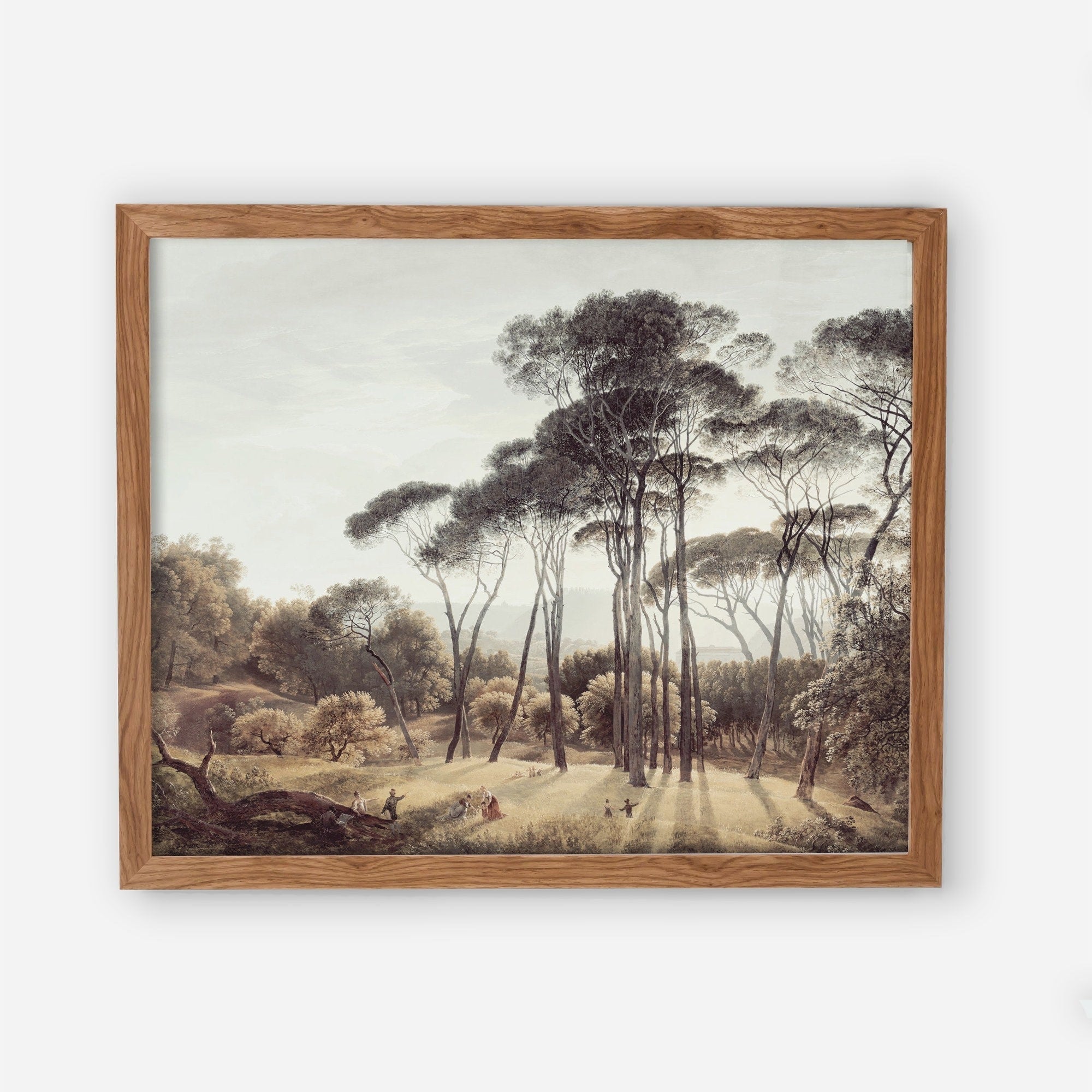 Hendrik Voogd,Italian Landscape with Umbrella Pines,large wall art,framed wall 2024 art,canvas wall art,large canvas,M4056