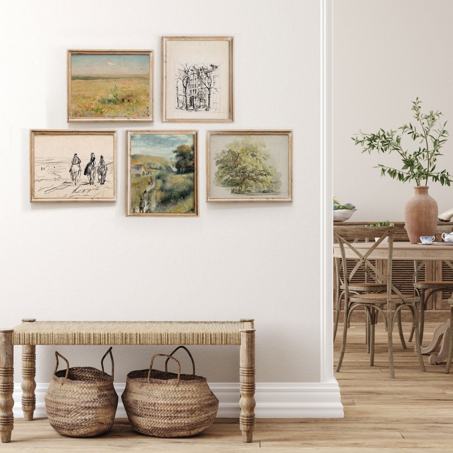 Landscape Vintage and Sketches Gallery Wall Art 