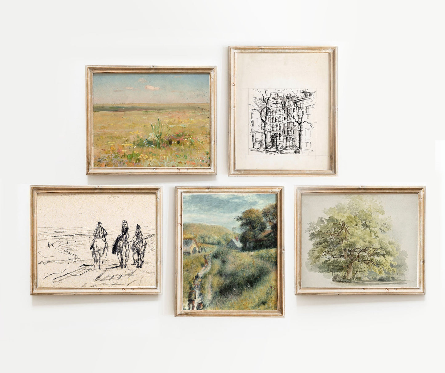 Landscape Vintage and Sketches Gallery Wall Art 