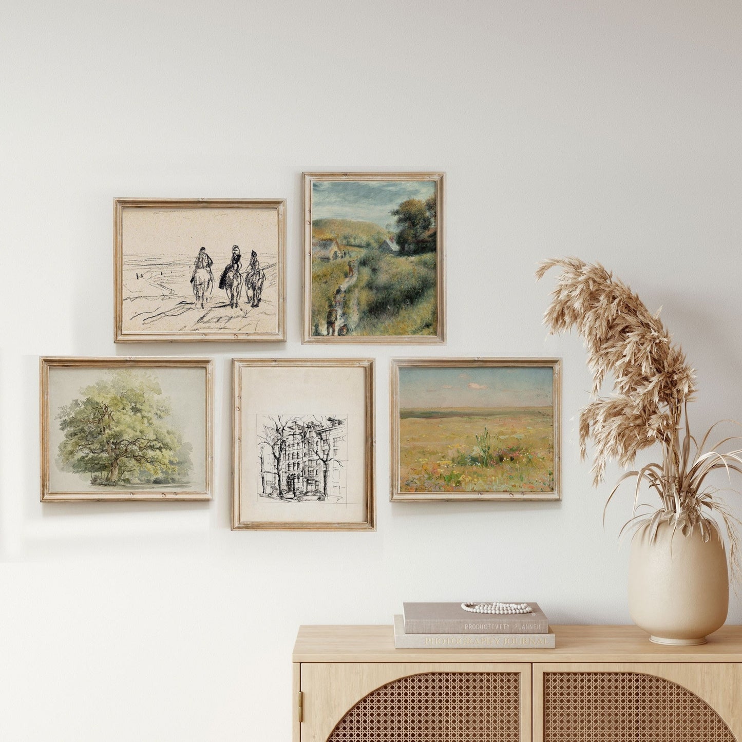 Landscape Vintage and Sketches Gallery Wall Art 