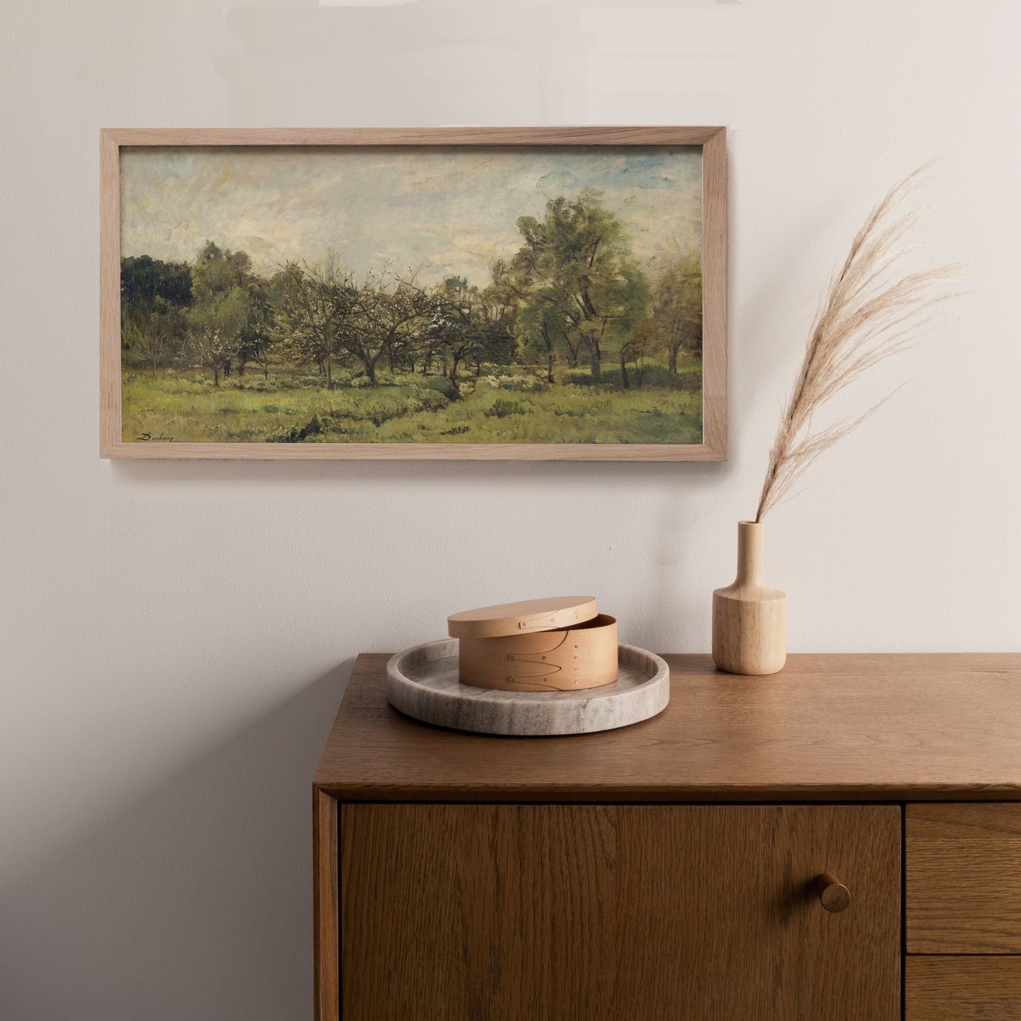 Long Horizontal Vintage Countryside Landscape Wall Art Print 