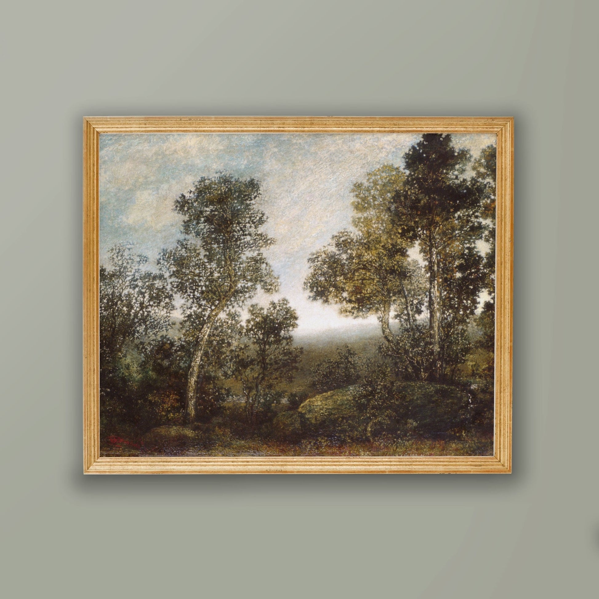 Vintage Landscape Wall Art by American Painter 