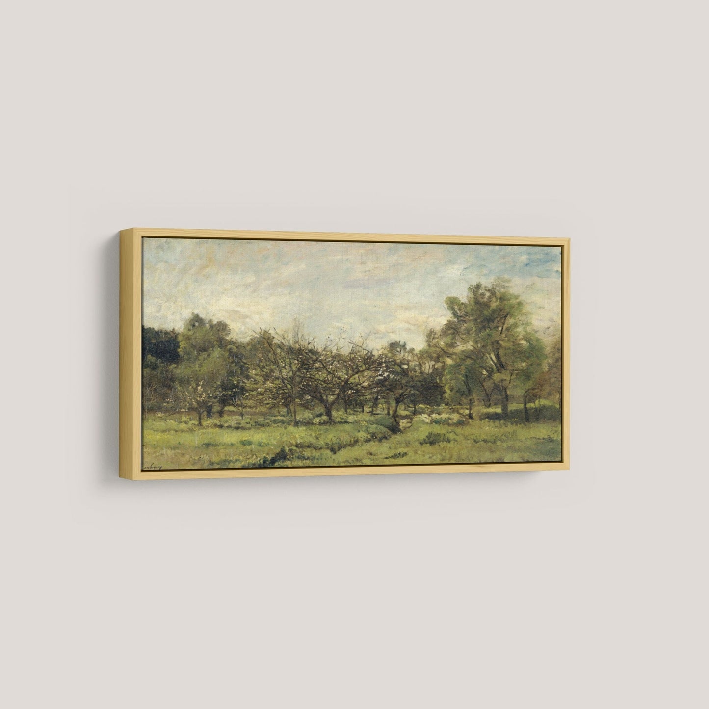 Long Horizontal Vintage Countryside Landscape Wall Art Print 