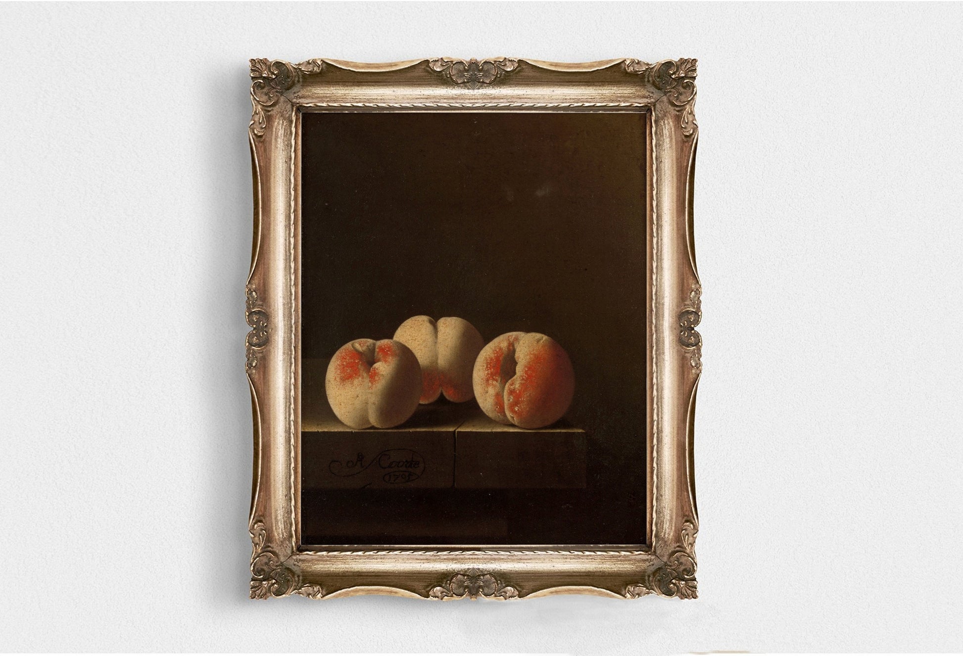 Printed Vintage Peaches Fruit Kitchen Wall Art