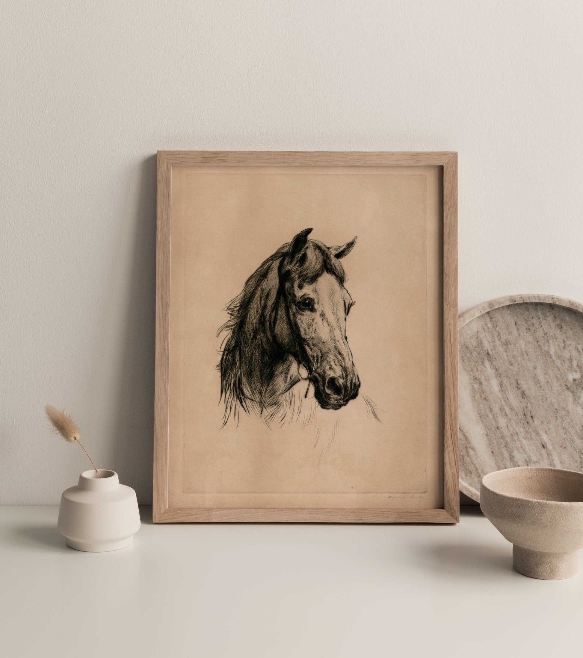 Vintage Horse Sketch Wall Print 