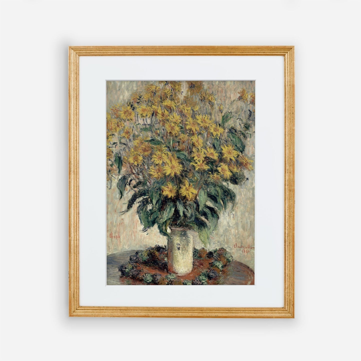 Claude Monet Vintage Floral Vase Wall Print 