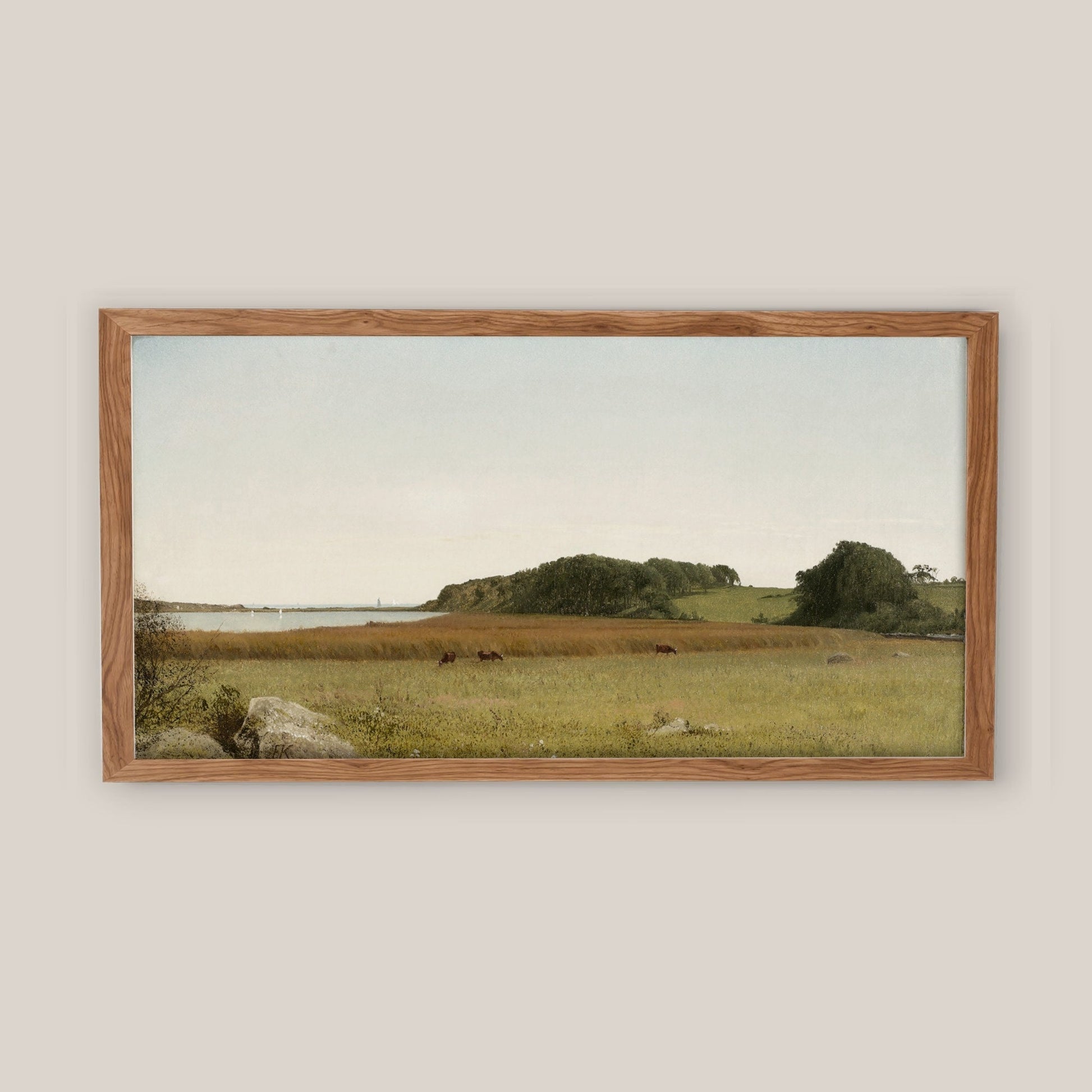 Printed Horizontal Vintage Landscape Wall Art Print