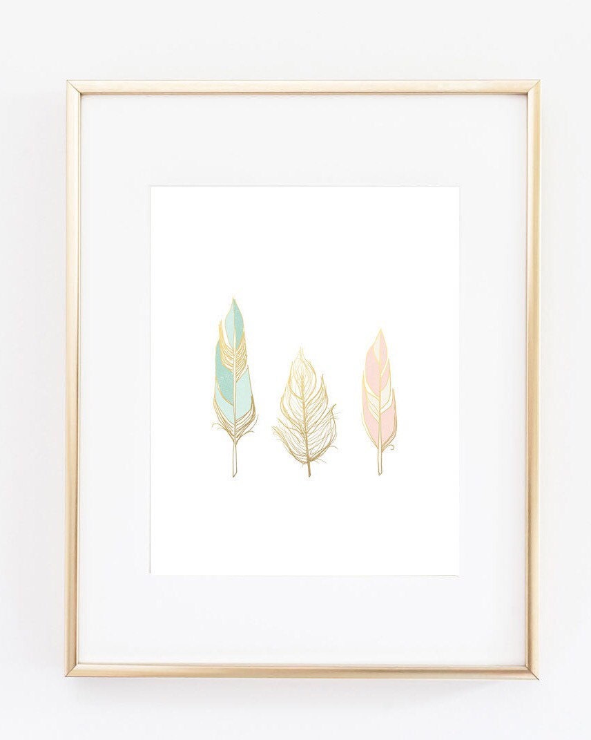 Feathers wall art print 