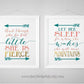 Wall and Wonder Wall Prints And though she be but little - Let her sleep Nursery Prints - Teal Coral