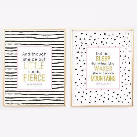 Wall and Wonder Wall Prints Let her sleep, And though she be but little  - Nursery Wall Art