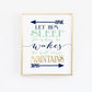Wall and Wonder Wall Prints Let him sleep for when he wakes he will move mountains - Navy and Mint